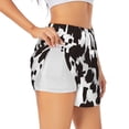 thumbnail image 1 of Uemuo Cow Skin 2 Pattern Women's Athletic Shorts High Waisted Running Shorts with Liner Pockets Gym Elastic Workout Shorts-Small, 1 of 9
