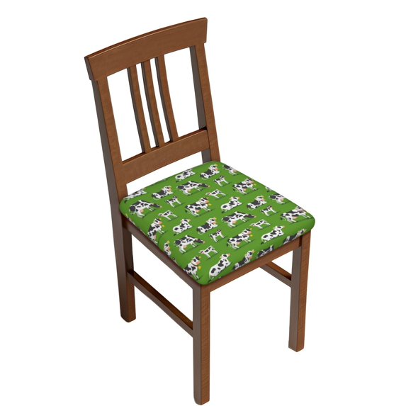 Uemuo Cows With Calfs Green Pattern Waterproof Square Couch Cushion Covers, Magic Sofa Covers Washable, Stretch Sofa Seat Cushion Slipcovers