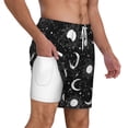 thumbnail image 1 of Uemuo Crescent and Stars Pattern Mens Swim Trunks Quick Dry Board Shorts with Mesh Lining, Stretch Beach Shorts Quick Dry No-Chafing Board Shorts-X-Large, 1 of 9