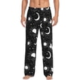 thumbnail image 1 of Uemuo Crescent and Stars Pattern Men's Wide Leg Palazzo Lounge Pants with Pockets Light Weight Loose Comfy Casual Pajama Pants-X-Large, 1 of 9