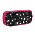 thumbnail image 1 of Uemuo Crescent and Stars Printed Pencil Pen Case, Portable Pencil Pouch with Zipper, Compact Stationery Bag Makeup Bag, Pencil Bag for Home Office, 1 of 9