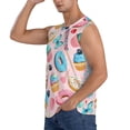 thumbnail image 1 of Uemuo Cupcakes and Donuts Pattern Men's Sleeveless T-Shirt,Muscle Athletic Tank Top, Moisture-wicking Quick-dry Breathable Classic Tee Top for Gym Run Outdoor Sports-Large, 1 of 8