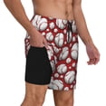 thumbnail image 1 of Uemuo Cute Baseball Pattern Mens Swim Trunks Quick Dry Board Shorts with Mesh Lining, Stretch Beach Shorts Quick Dry No-Chafing Board Shorts-Medium, 1 of 9