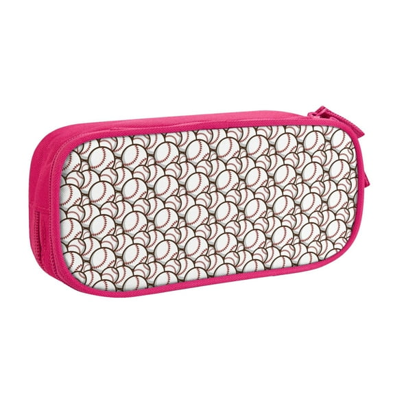 Uemuo Cute Baseball Printed Pencil Pen Case, Portable Pencil Pouch with Zipper, Compact Stationery Bag Makeup Bag, Pencil Bag for Home Office