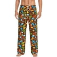 thumbnail image 1 of Uemuo Cute Beach Dolphin Pattern Men's Wide Leg Palazzo Lounge Pants with Pockets Light Weight Loose Comfy Casual Pajama Pants-Large, 1 of 9