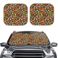 thumbnail image 1 of Uemuo Cute Beach Dolphin Printed 2 PCS Car Windshield Sun Shade, Auto Sun Heat and UV Rays Blocker, Foldable Automotive Front Window Sunshade Protector, 1 of 7
