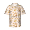 thumbnail image 1 of Uemuo Cute Bee Gnome1 Printed Regular Fit Short Sleeve Casual Hawaiian Shirt for Men,Aloha shirt,Tropical shirt,Floral print shirt,Vacation Beach shirt-Medium, 1 of 9
