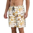 thumbnail image 1 of Uemuo Cute Bee Gnome2 Pattern Men's Swim Trunks Hawaiian Beach Bathing Suit Swimsuits Beach Quick-Dry Shorts with Pockets-, 1 of 9