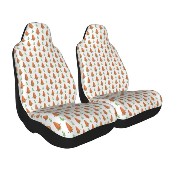 Uemuo Cute Carrot Print Pattern Car Seat Covers for Front Seats Waterproof Seat Covers for Cars, Universal Auto Front Seats Protector Fits for Car-2 PCS