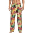 thumbnail image 1 of Uemuo Cute Cartoon Cat Pattern Men's Wide Leg Palazzo Lounge Pants with Pockets Light Weight Loose Comfy Casual Pajama Pants-Large, 1 of 9