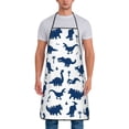 thumbnail image 1 of Uemuo Cute Cartoon Dinosaurs Printed Bib Apron, Adjustable , Water and Oil Resistant, Cooking Kitchen Chef Apron for Women Men, 1 of 5