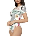 thumbnail image 1 of Uemuo Cute Cartoon Sloth Pattern Women's One Piece Short Sleeve Swimsuit Rash Guard Surfing Modest Quick-drying Swimsuit Beach Essentials-Medium, 1 of 9