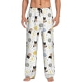 thumbnail image 1 of Uemuo Cute Cat Pattern Men's Wide Leg Palazzo Lounge Pants with Pockets Light Weight Loose Comfy Casual Pajama Pants-Large, 1 of 9