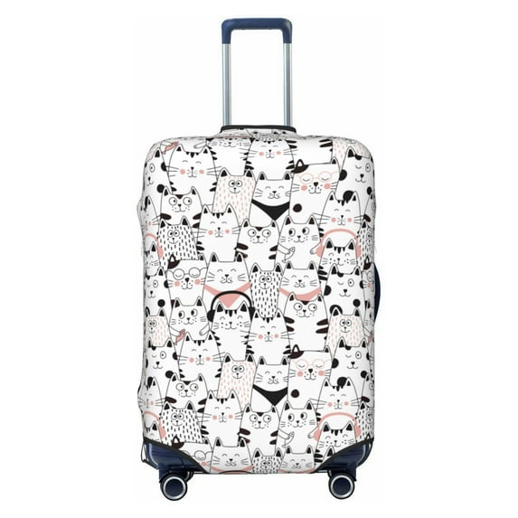 Uemuo Cute Cat Printed Washable Luggage Cover - Fashion Suitcase Protector Fits 18-32 Inch Luggage -
