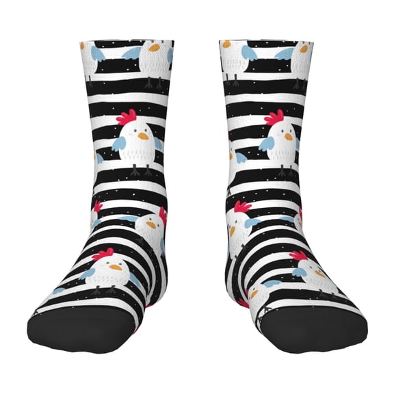 Uemuo Cute Chicken Printed Kids Boys Socks Seamless Crew Socks Crazy Funny Athletic Sport Socks for Children