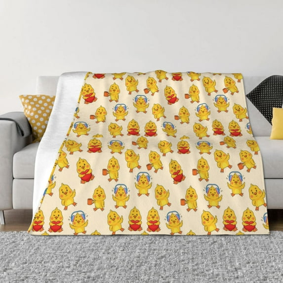Uemuo Cute Chicken Printed Throw Blanket for Couch, Fluffy Fuzzy Blankets for Bed, Sofa, Cozy Flannel Faux Fur Blanket-40"x30"