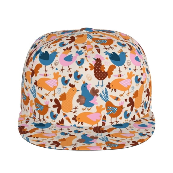 Uemuo Cute Chickens Pattern Women's Baseball Cap,Straight Brim Hat,Golf Dad Hat,Travel Hat,Sun Protection Cap,Everyday Accessory