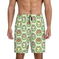 thumbnail image 1 of Uemuo Cute Chubby Frog Pattern Men's Short Pajama Pants – Soft & Breathable Lounge Shorts, Elastic Waistband with Pockets, Lightweight Sleepwear for All-Season Comfort-4X-Large, 1 of 6