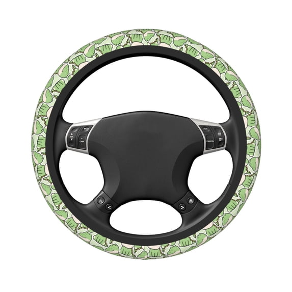 Uemuo Cute Crocodile Printed Car Elastic Steering Wheel Cover - Universal Car Accessory for Diverse Cars Anti-Slip, and Comfortable- 15"