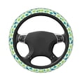 thumbnail image 1 of Uemuo Cute Dinosaur Blue Green Printed Car Elastic Steering Wheel Cover - Universal Car Accessory for Diverse Cars Anti-Slip, and Comfortable- 15", 1 of 8