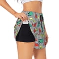 thumbnail image 1 of Uemuo Cute Dinosaur Pattern Women's Athletic Shorts High Waisted Running Shorts with Liner Pockets Gym Elastic Workout Shorts-Large, 1 of 9