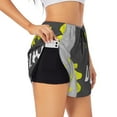 thumbnail image 1 of Uemuo Cute Dinosaur Pattern Women's Athletic Shorts High Waisted Running Shorts with Liner Pockets Gym Elastic Workout Shorts-XX-Large, 1 of 9