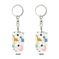 thumbnail image 1 of Uemuo Cute Dinosaurs Pattern Rectangular Metal Keychain - Durable, Stylish, and Personalized Key Ring for Men and Women,Engraved Keychain,Gift Slim Sturdy Keychain, 1 of 7