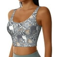 thumbnail image 1 of Uemuo Cute Dog And Flowers Pattern Women's Sports Bra - High Impact Support, Breathable, and Comfortable Athletic Bra for Running, Yoga, and Workouts, 1 of 9