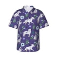 thumbnail image 1 of Uemuo Cute Dog Printed Regular Fit Short Sleeve Casual Hawaiian Shirt for Men,Aloha shirt,Tropical shirt,Floral print shirt,Vacation Beach shirt-Large, 1 of 9