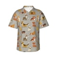thumbnail image 1 of Uemuo Cute Dog Printed Regular Fit Short Sleeve Casual Hawaiian Shirt for Men,Aloha shirt,Tropical shirt,Floral print shirt,Vacation Beach shirt-Small, 1 of 9