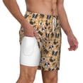 thumbnail image 1 of Uemuo Cute Dogs Head Pattern Mens Swim Trunks Quick Dry Board Shorts with Mesh Lining, Stretch Beach Shorts Quick Dry No-Chafing Board Shorts-Small, 1 of 9