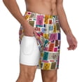 thumbnail image 1 of Uemuo Cute Doodles Pattern Mens Swim Trunks Quick Dry Board Shorts with Mesh Lining, Stretch Beach Shorts Quick Dry No-Chafing Board Shorts-X-Large, 1 of 9