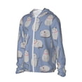 thumbnail image 1 of Uemuo Cute Fat Cat Pattern Women's Full Zip UPF 50+ Sun Protection Hoodie Jacket Long Sleeve Sun Shirt Hiking Outdoor Performance with Pockets-Large, 1 of 9
