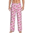 thumbnail image 1 of Uemuo Cute Flamingo Pattern Men's Wide Leg Palazzo Lounge Pants with Pockets Light Weight Loose Comfy Casual Pajama Pants-Medium, 1 of 9