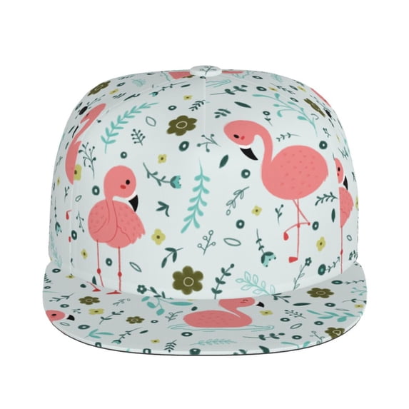 Uemuo Cute Flamingo Pattern Women's Baseball Cap,Straight Brim Hat,Golf Dad Hat,Travel Hat,Sun Protection Cap,Everyday Accessory
