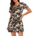 thumbnail image 1 of Uemuo Cute French Bulldog Pattern Women’s Nightdress – Casual Sleep Shirt, Soft Relaxed Fit Short-Sleeved Cotton Sleepwear for Home, Bedtime, and Lounging, 1 of 6