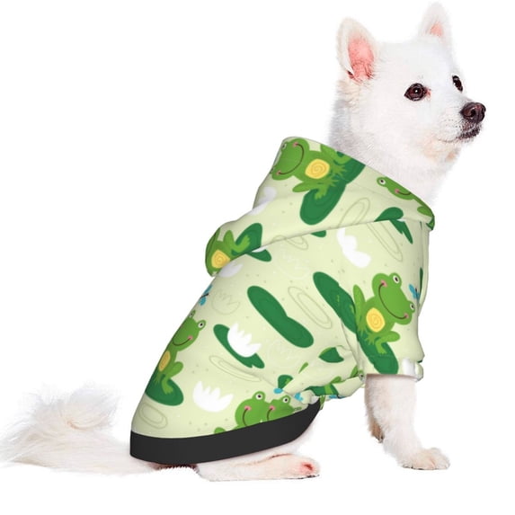 Uemuo Cute Frog1 for Winter Dog Hoodie Sweatshirts with Pockets Warm Dog Clothes for Small Dogs Chihuahua-X-Small