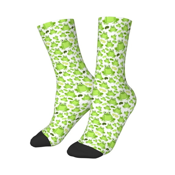 Uemuo Cute Frogs Printed Kids Boys Socks Seamless Crew Socks Crazy Funny Athletic Sport Socks for Children