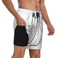 thumbnail image 1 of Uemuo Cute Ghost Simple Drawing Pattern Mens Swim Trunks Quick Dry Board Shorts with Mesh Lining, Stretch Beach Shorts Quick Dry No-Chafing Board Shorts-Large, 1 of 9