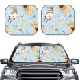 thumbnail image 1 of Uemuo Cute Gnome Bee Collects Honey Printed 2 PCS Car Windshield Sun Shade, Auto Sun Heat and UV Rays Blocker, Foldable Automotive Front Window Sunshade Protector, 1 of 7