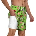 thumbnail image 1 of Uemuo Cute Green Frog Pattern Mens Swim Trunks Quick Dry Board Shorts with Mesh Lining, Stretch Beach Shorts Quick Dry No-Chafing Board Shorts-Large, 1 of 9