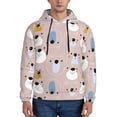 thumbnail image 1 of Uemuo Cute Hand Drawn Bear Pattern Men's Hoodie - Casual Pullover Hoodie with Kangaroo Pocket, Stylish Hooded Sweatshirt for Everyday Wear-3X-Large, 1 of 7
