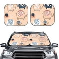 thumbnail image 1 of Uemuo Cute Ink Drawn Elephants Printed 2 PCS Car Windshield Sun Shade, Auto Sun Heat and UV Rays Blocker, Foldable Automotive Front Window Sunshade Protector, 1 of 7