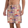 thumbnail image 1 of Uemuo Cute Lamas Pattern Men's Swim Trunks Hawaiian Beach Bathing Suit Swimsuits Beach Quick-Dry Shorts with Pockets-Small, 1 of 8