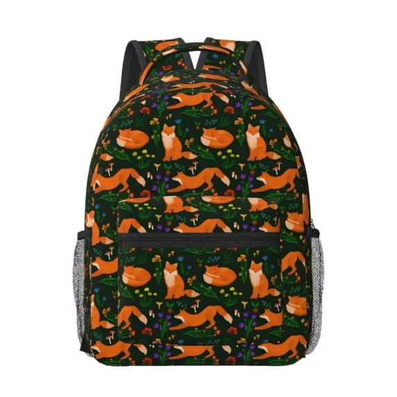 Uemuo Cute Little Foxes Printed Student Durable Water-resistant Backpack,Travel Backpack,Outdoor Activities Backpack, Laptop Backpack, Multi-compartment Backpack