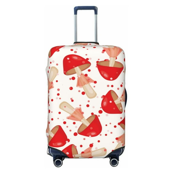 Uemuo Cute Mushroom Printed Washable Luggage Cover - Fashion Suitcase Protector Fits 18-32 Inch Luggage -Medium