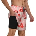 thumbnail image 1 of Uemuo Cute Mushroom1 Pattern Mens Swim Trunks Quick Dry Board Shorts with Mesh Lining, Stretch Beach Shorts Quick Dry No-Chafing Board Shorts-, 1 of 9