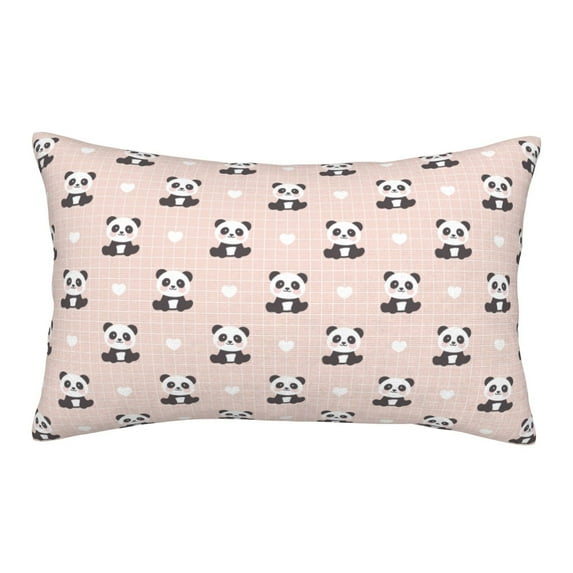 Uemuo Cute Panda Print Throw Pillow Case – Cozy & Soft Cushion Cover, Hypoallergenic Pillow Case for Sleeping, Perfect for Women with Envelope Closure-16"x24"