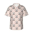 thumbnail image 1 of Uemuo Cute Panda Printed Regular Fit Short Sleeve Casual Hawaiian Shirt for Men,Aloha shirt,Tropical shirt,Floral print shirt,Vacation Beach shirt-X-Large, 1 of 9