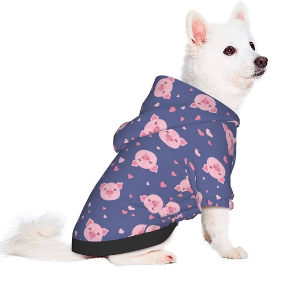 Uemuo Cute Pig for Winter Dog Hoodie Sweatshirts with Pockets Warm Dog Clothes for Small Dogs Chihuahua-Small